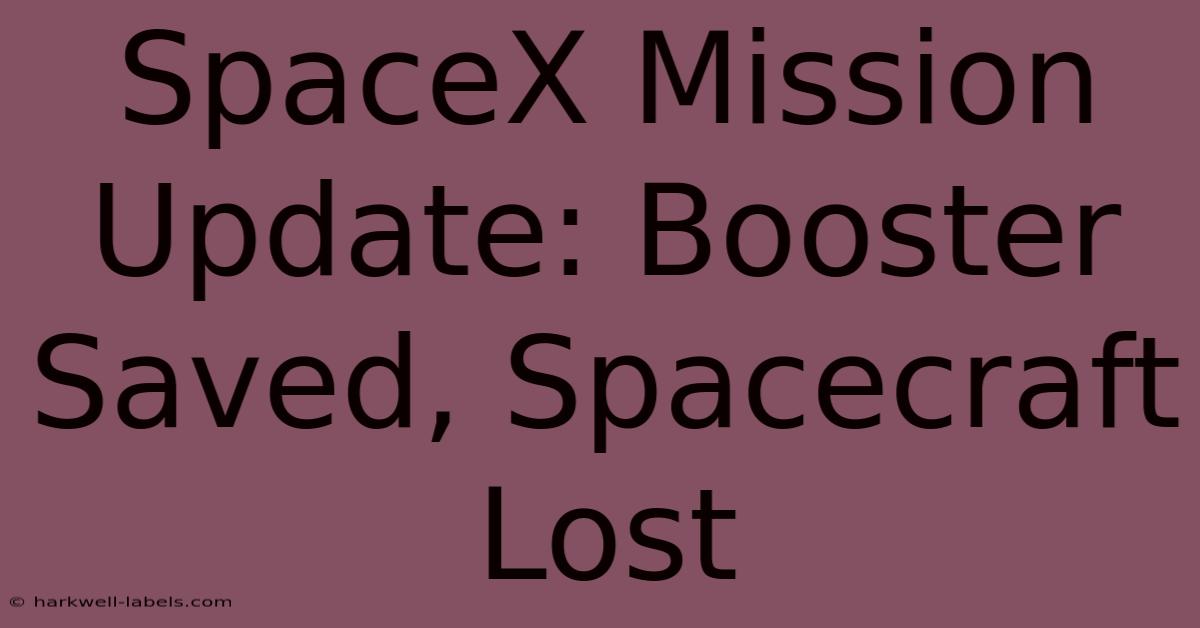 SpaceX Mission Update: Booster Saved, Spacecraft Lost