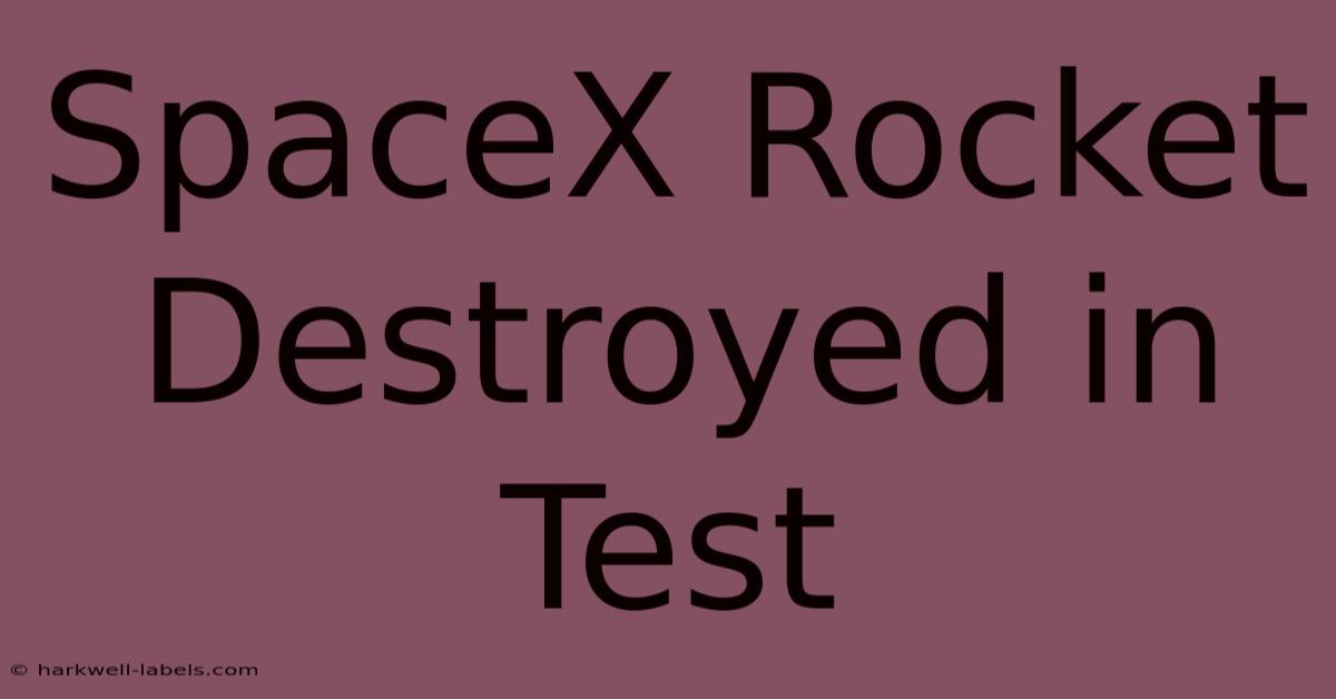 SpaceX Rocket Destroyed In Test