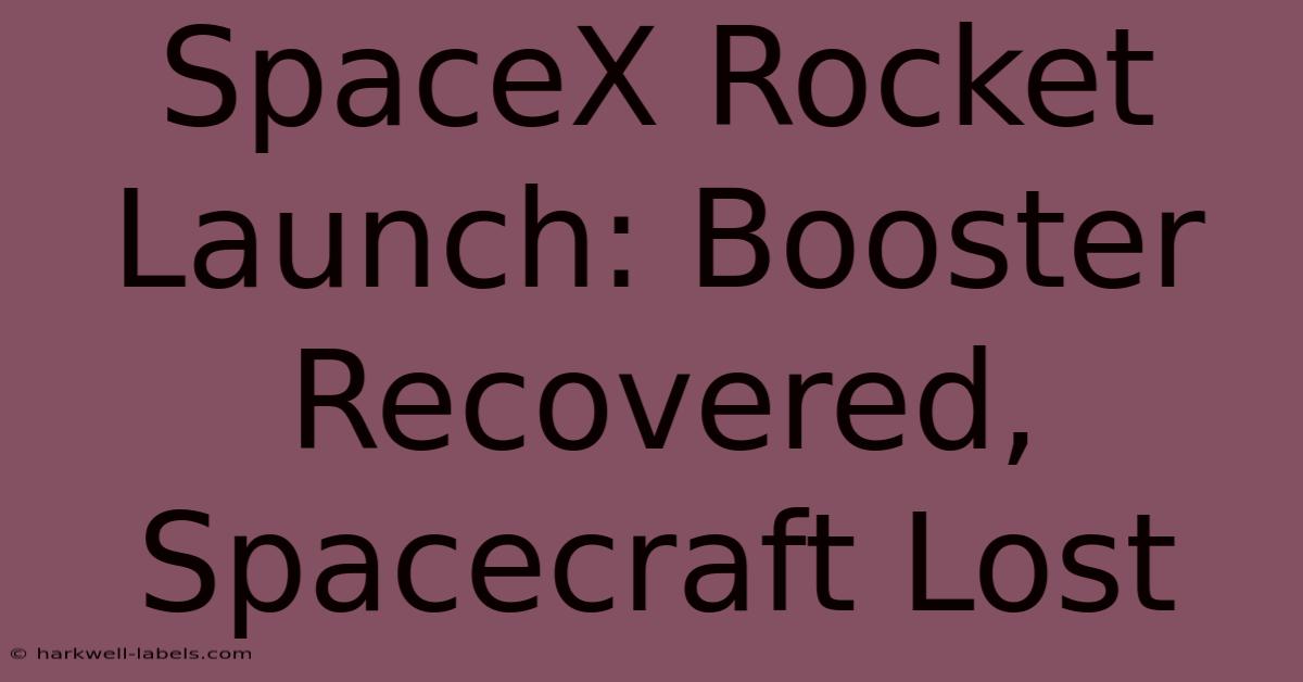 SpaceX Rocket Launch: Booster Recovered, Spacecraft Lost