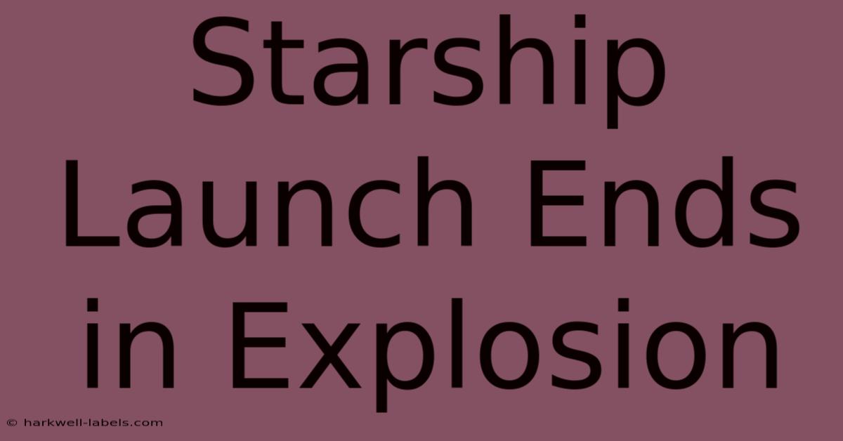 Starship Launch Ends In Explosion