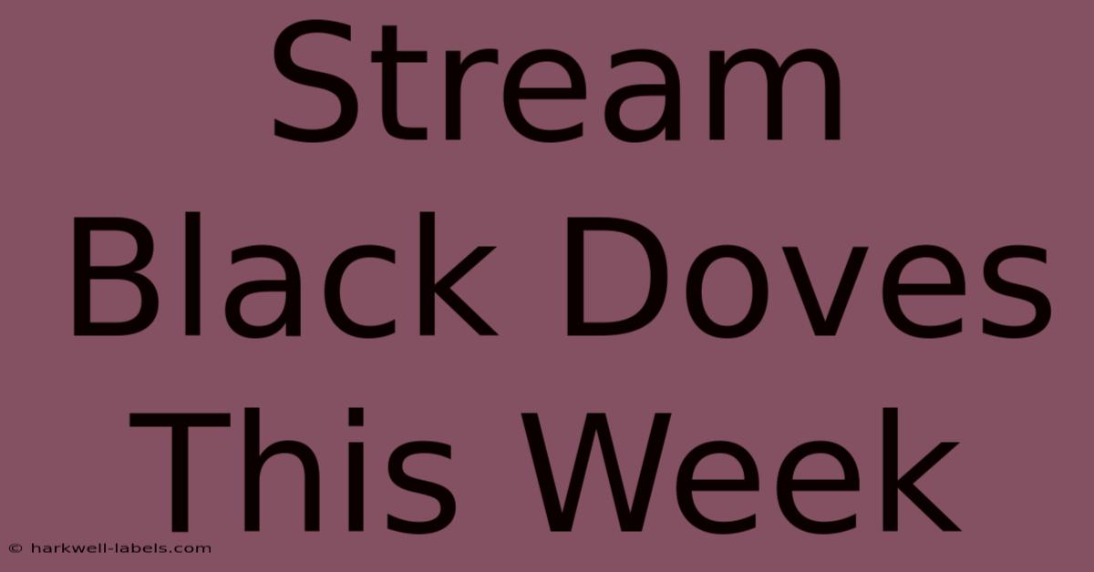 Stream Black Doves This Week