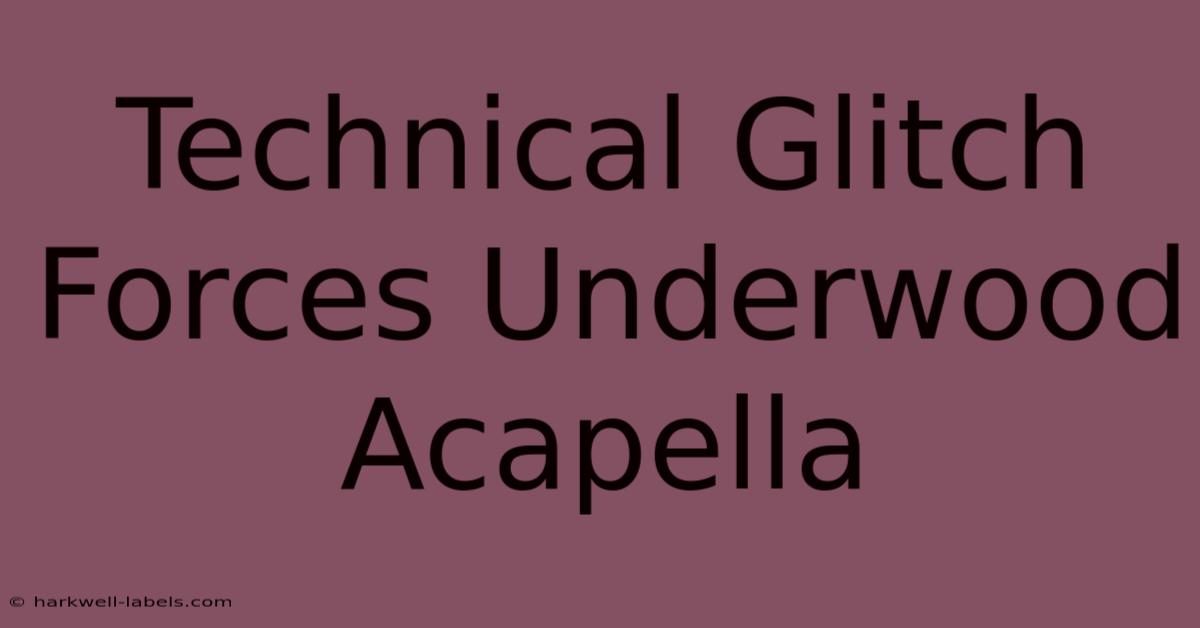 Technical Glitch Forces Underwood Acapella