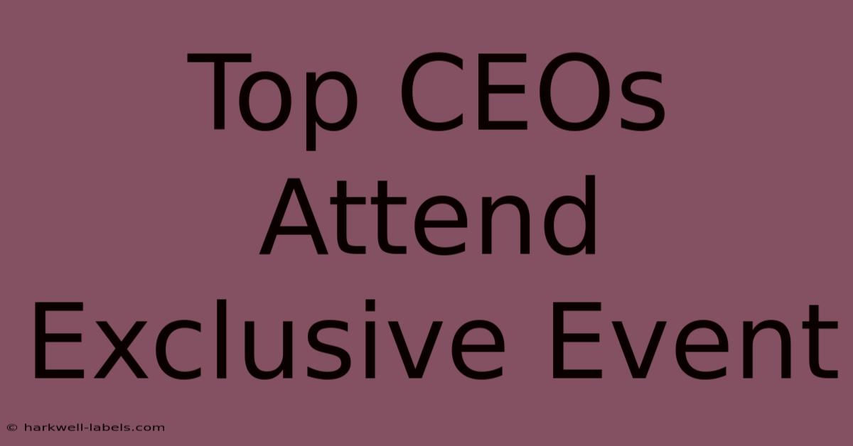 Top CEOs Attend Exclusive Event