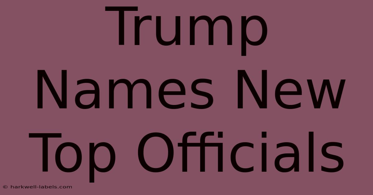 Trump Names New Top Officials