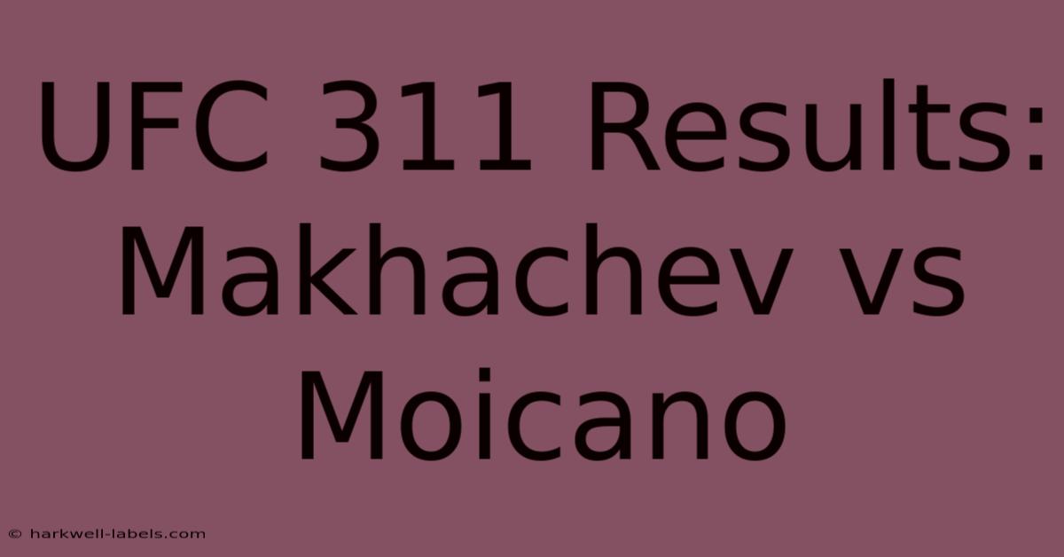 UFC 311 Results: Makhachev Vs Moicano