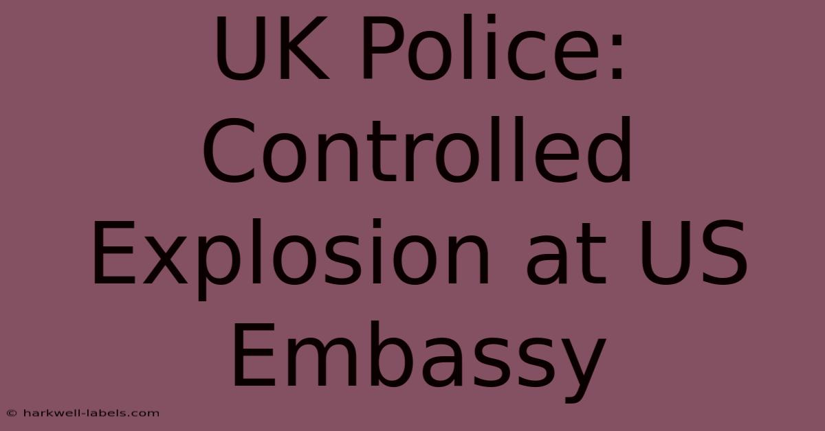 UK Police: Controlled Explosion At US Embassy