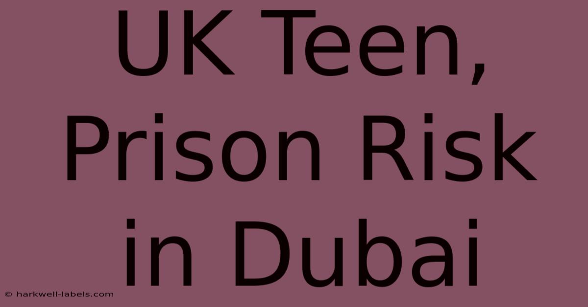 UK Teen, Prison Risk In Dubai