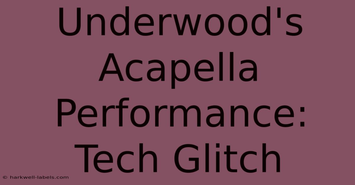 Underwood's Acapella Performance: Tech Glitch