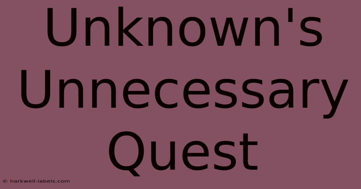 Unknown's Unnecessary Quest