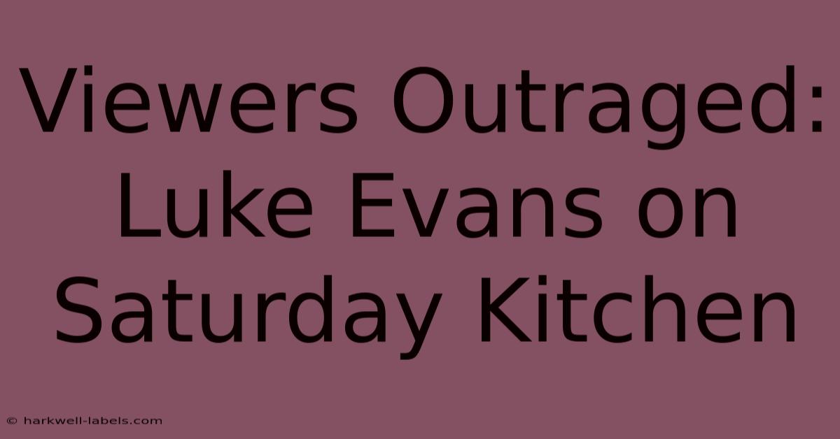 Viewers Outraged: Luke Evans On Saturday Kitchen