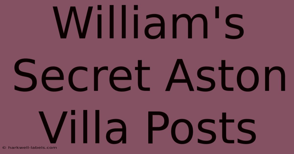 William's Secret Aston Villa Posts